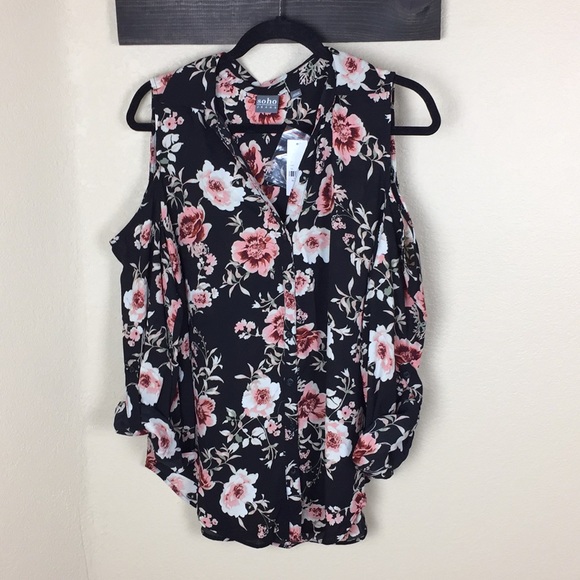 NWT floral open shoulder blouse - Picture 1 of 4